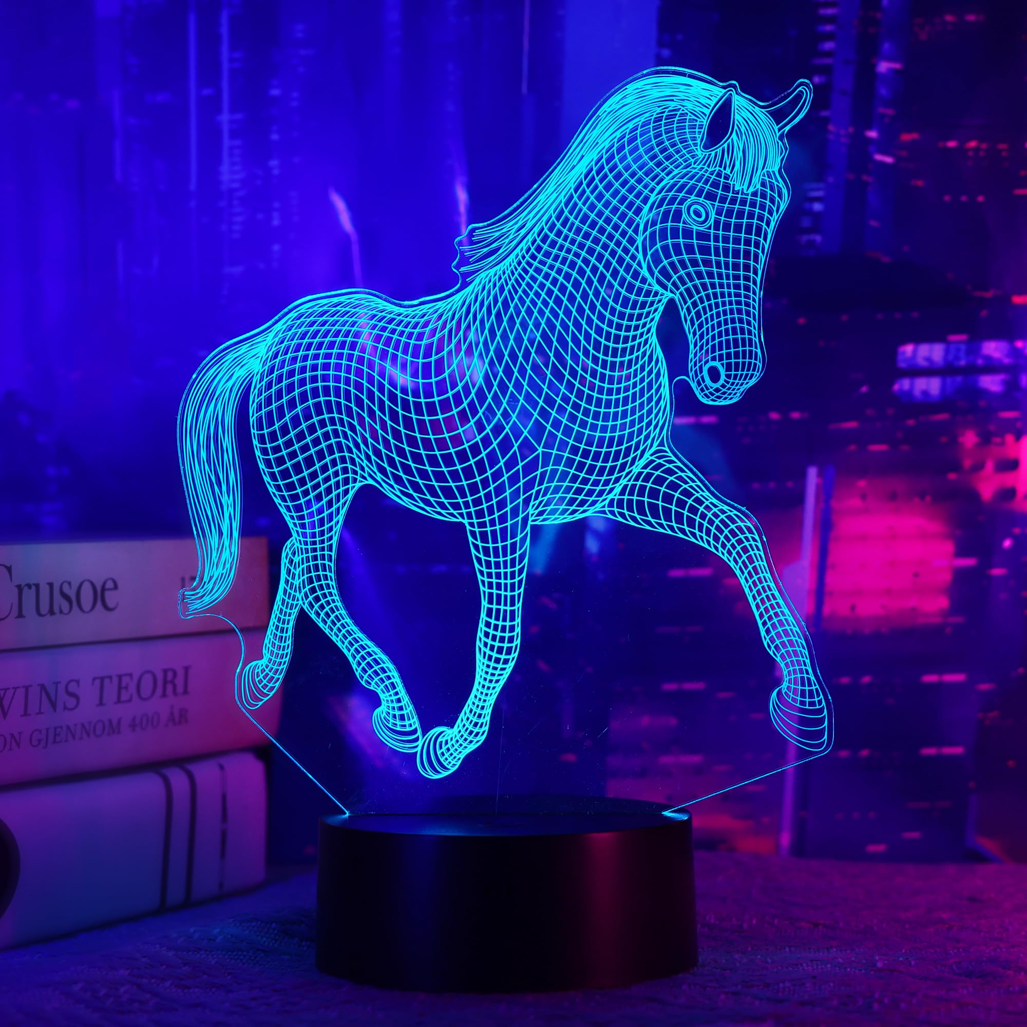 Amazon.com: OkiyiD Horse Gifts for Girl, 3D Illusion Lamp, 16